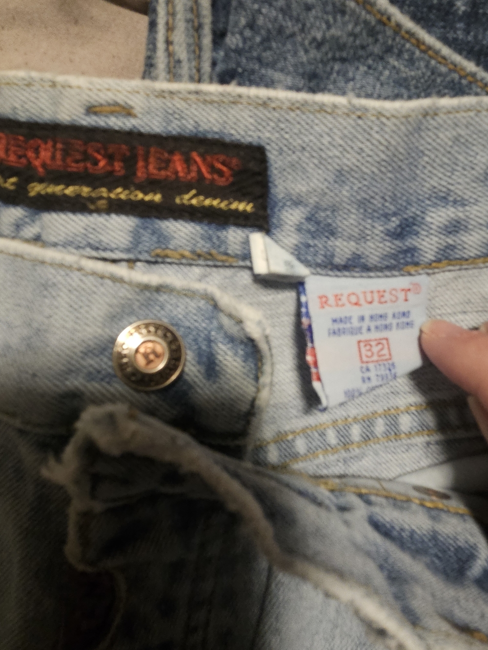 Men's Light Wash Request Jeans 90s Brand Relaxed Denim Jeans - Picture 4 of 6